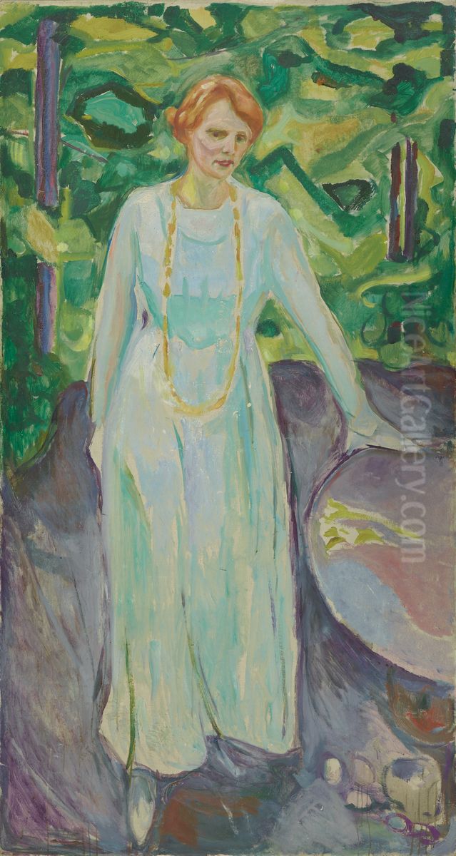 Else Mustad Oil Painting by Edvard Munch