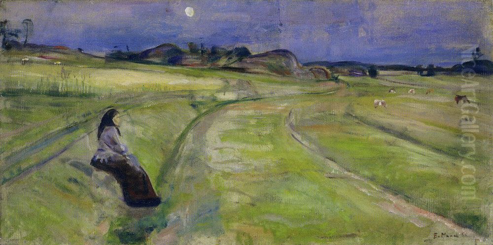 Evening Oil Painting by Edvard Munch