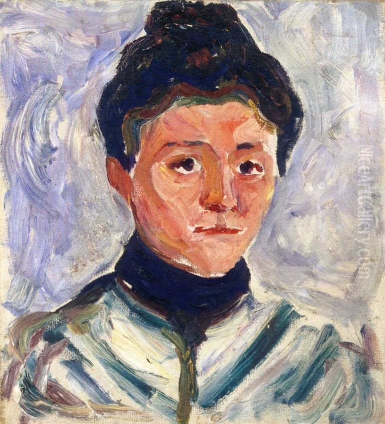 Female Portrait Oil Painting by Edvard Munch