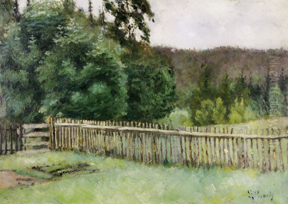 Fence in the Forest Oil Painting by Edvard Munch