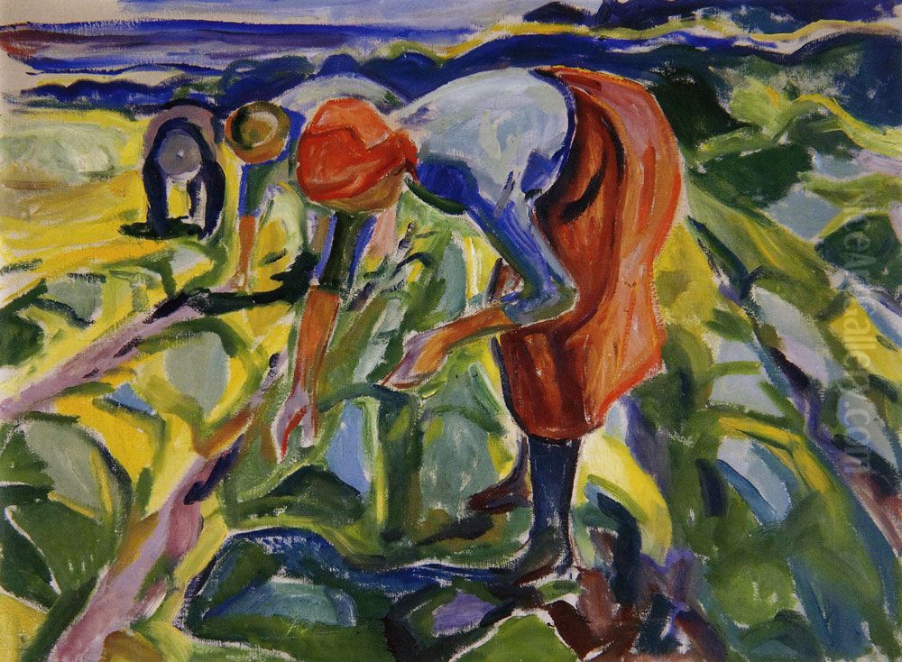 Field Work Oil Painting by Edvard Munch