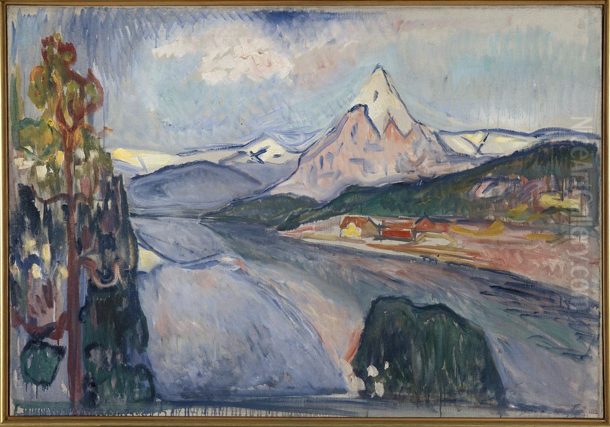 Fjord Landscape. Set Design for Henrik Ibsen's Ghosts Oil Painting by Edvard Munch