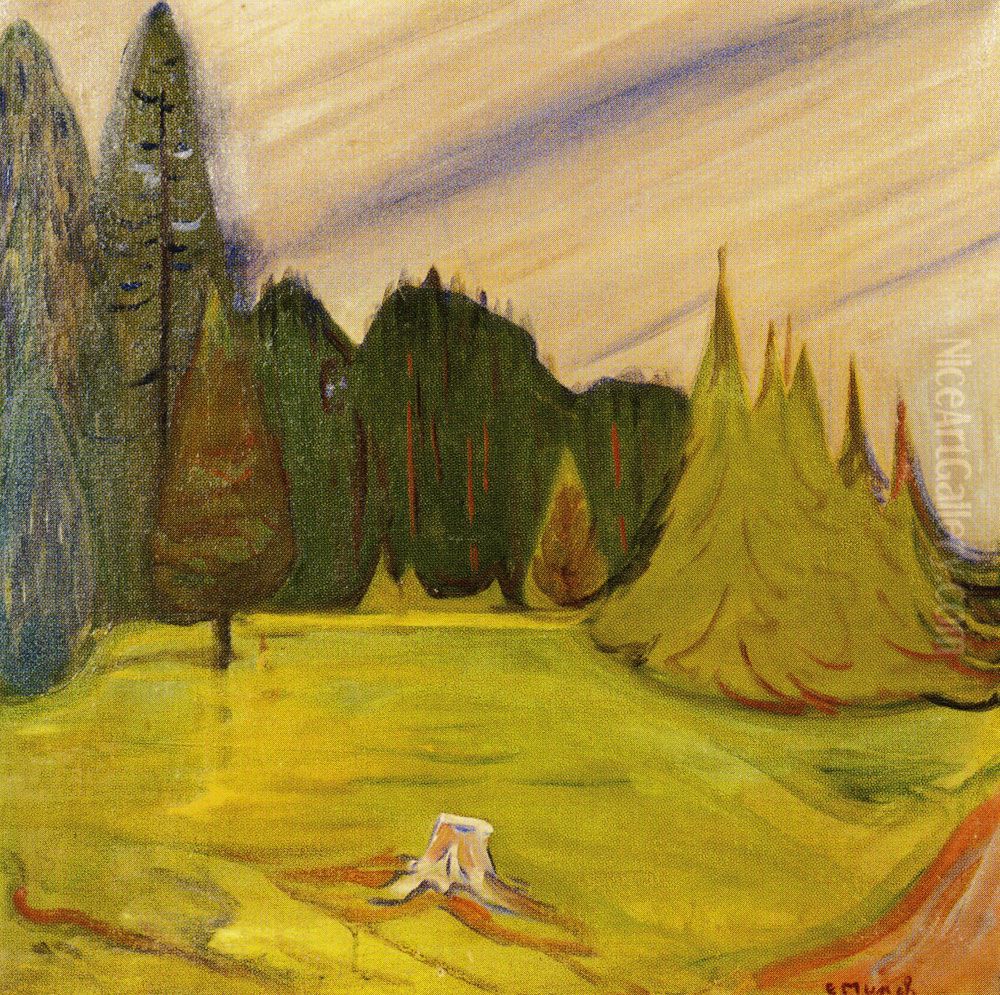 Forest on the Way to Borre Oil Painting by Edvard Munch