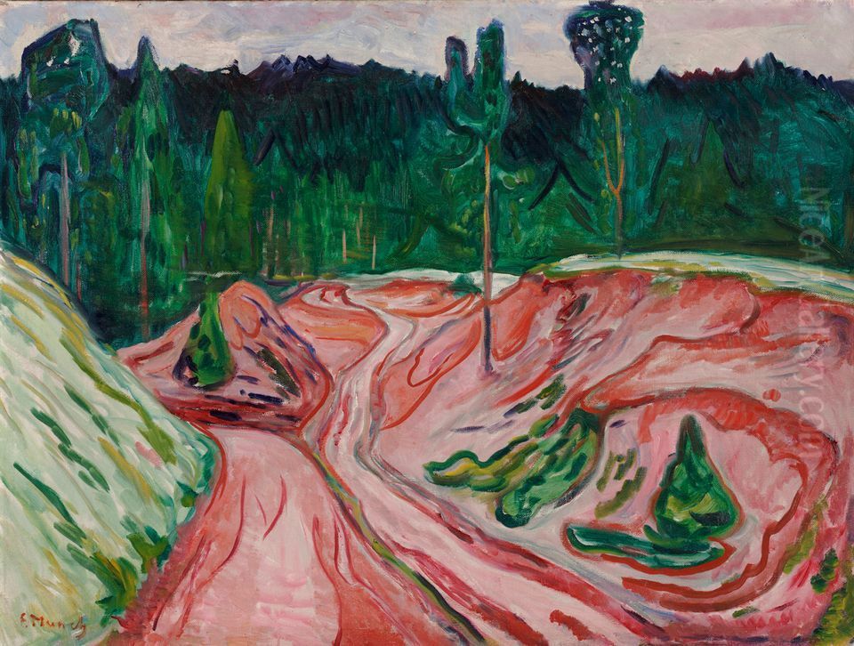 Thuringian Forest Oil Painting by Edvard Munch