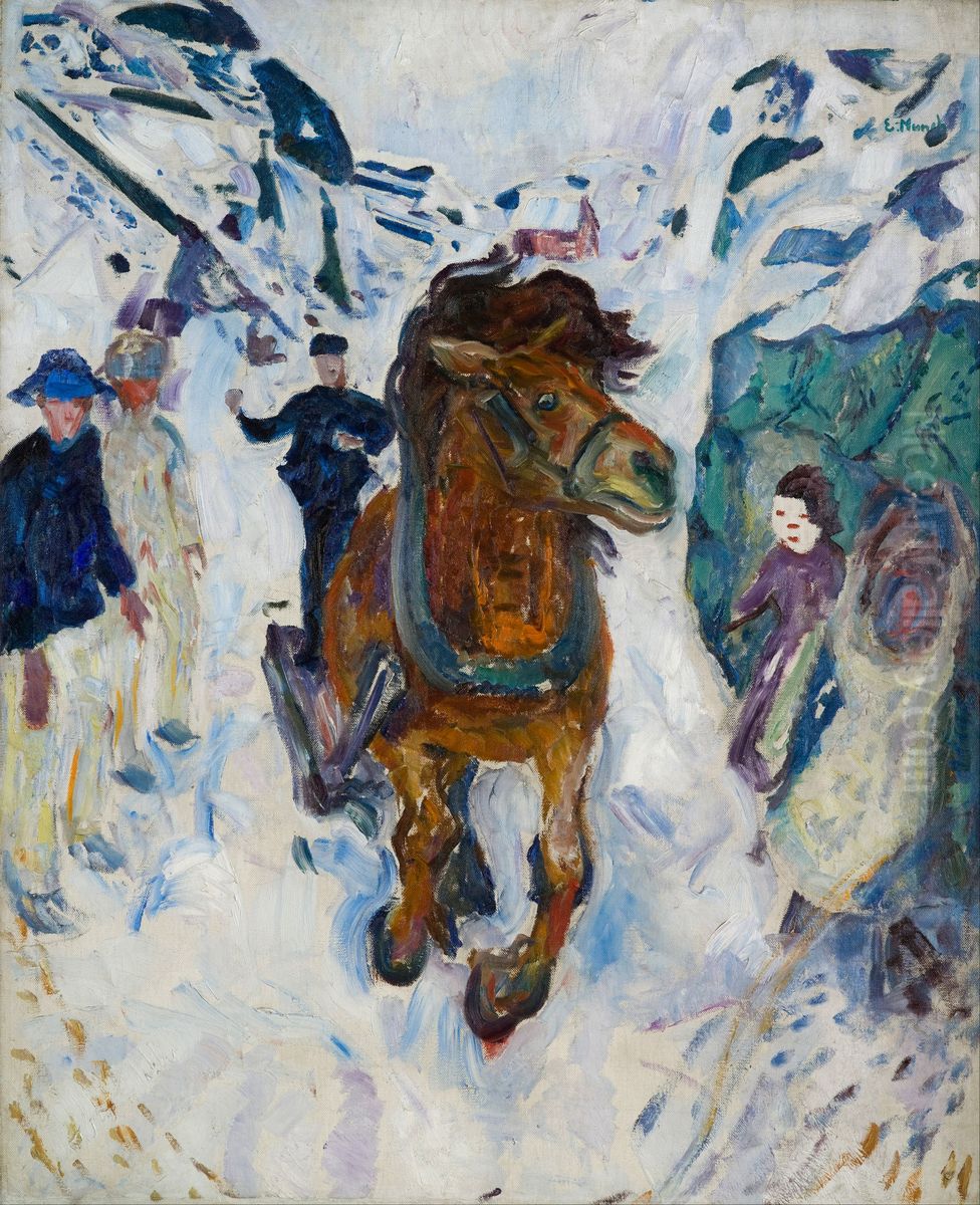Galloping Horse Oil Painting by Edvard Munch