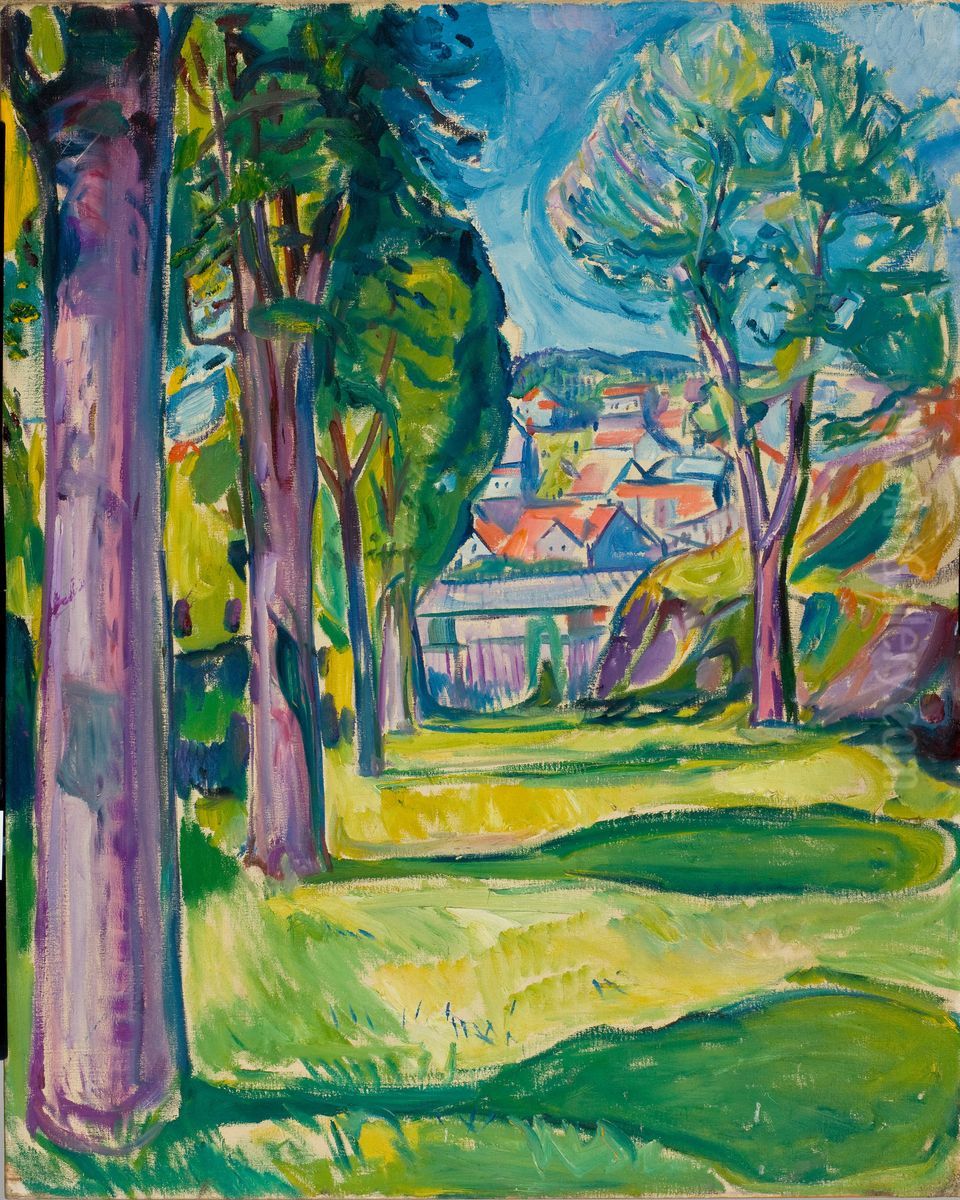 Garden in Kragero Oil Painting by Edvard Munch