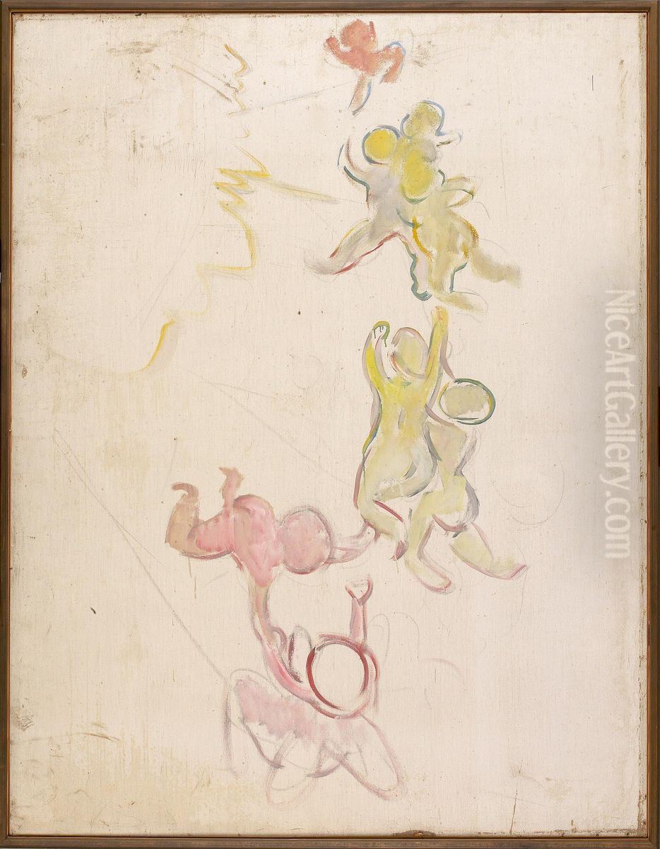 Geniuses in Sun Rays Oil Painting by Edvard Munch