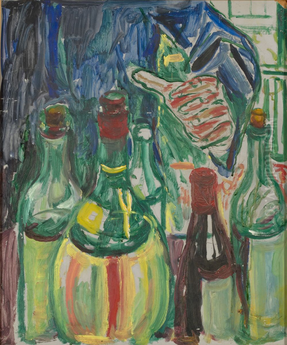 Hand Reaching out for Bottles Oil Painting by Edvard Munch