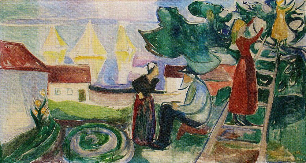 Harvesting the Tree (The Freia Frieze V) Oil Painting by Edvard Munch