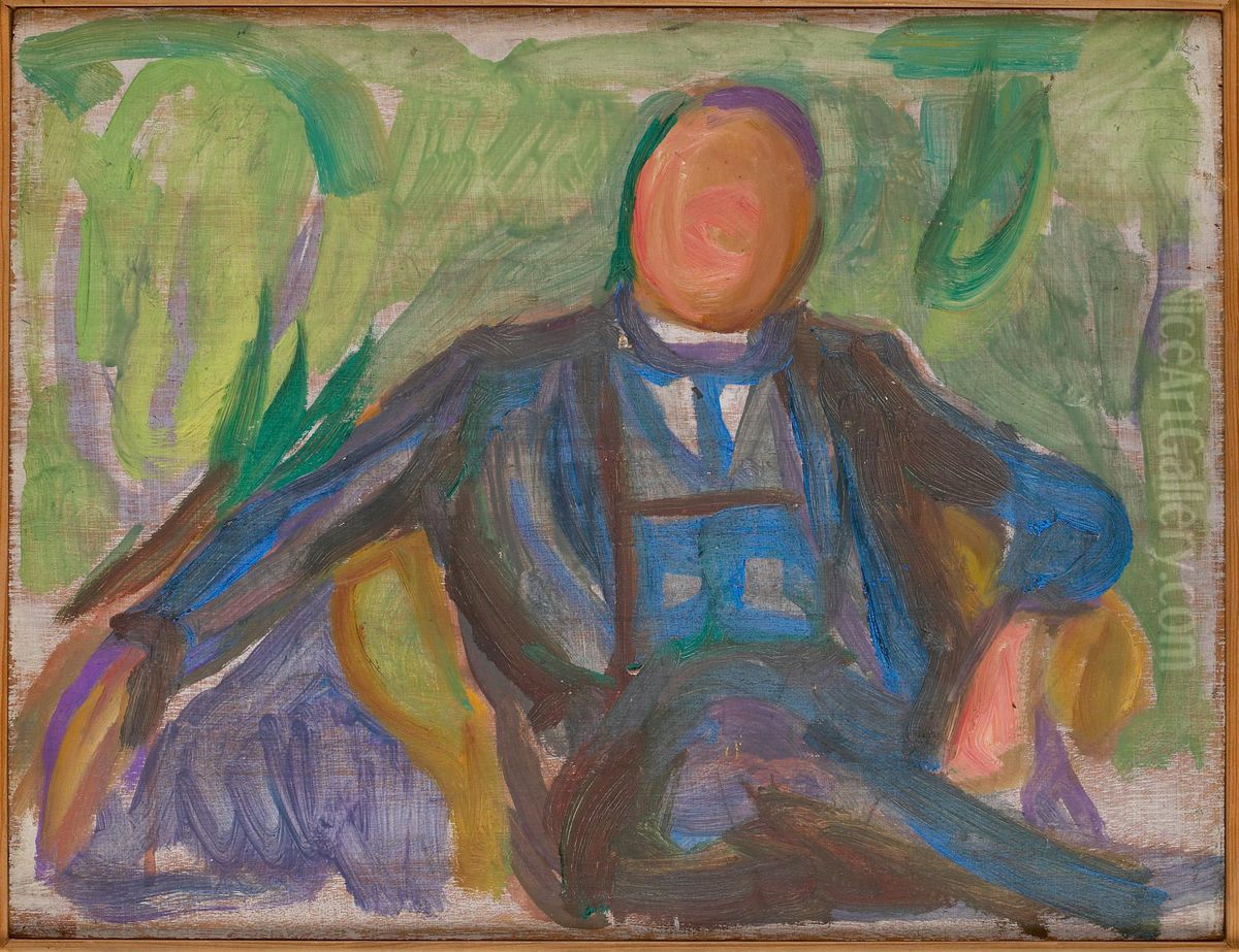 Heinrich C. Hudtwalcker Oil Painting by Edvard Munch