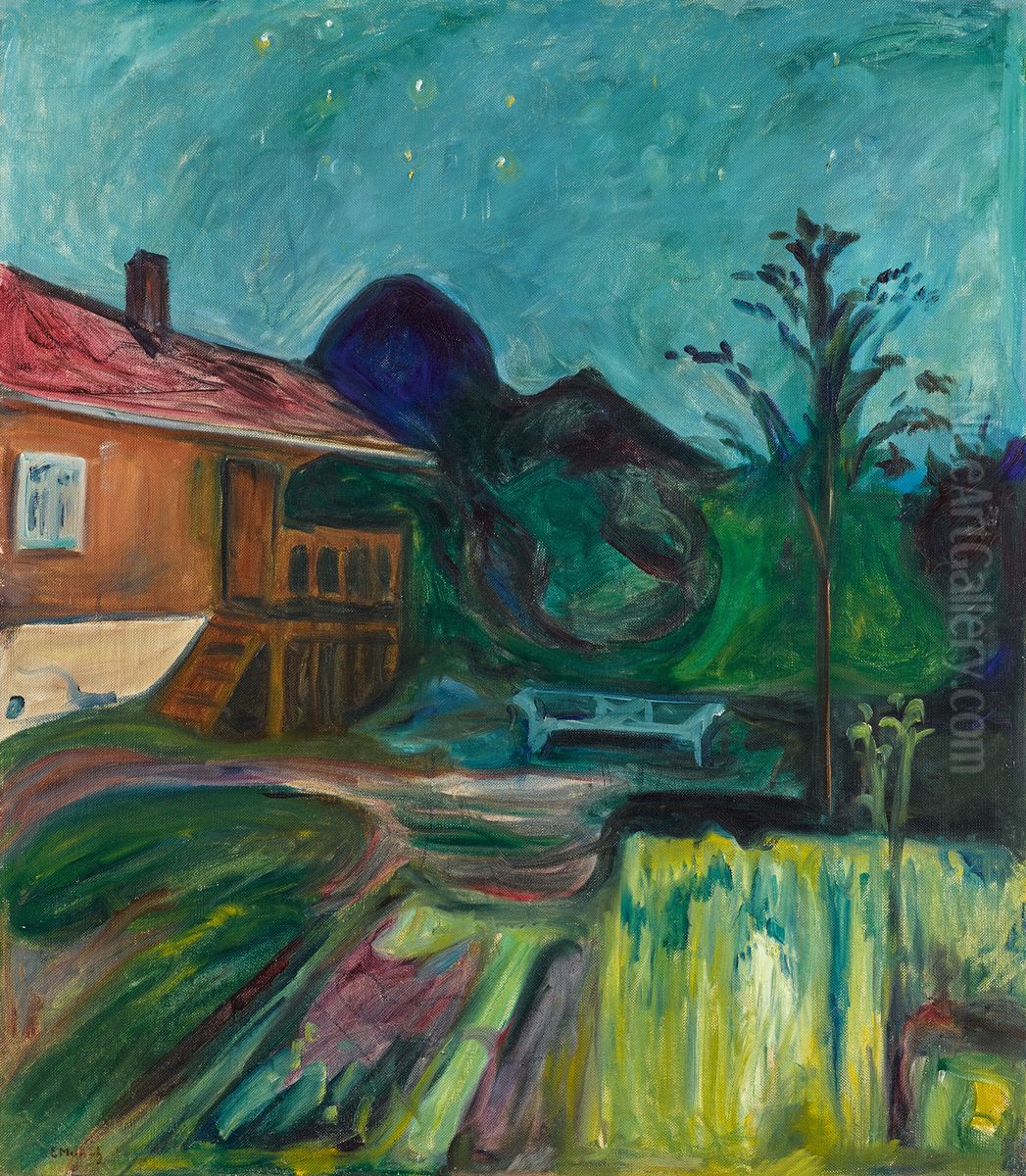 Summer Night Oil Painting by Edvard Munch