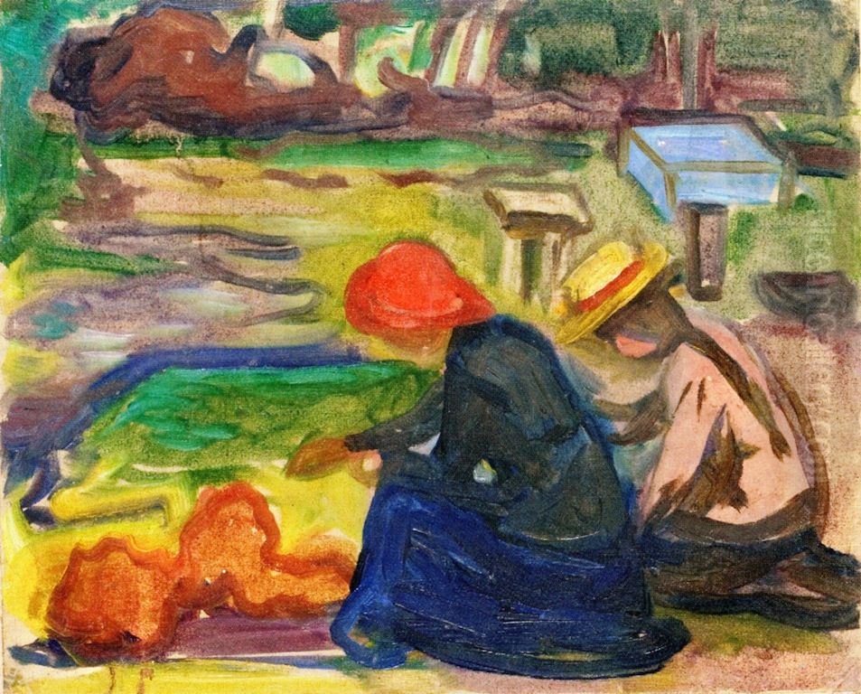 In the Garden Oil Painting by Edvard Munch