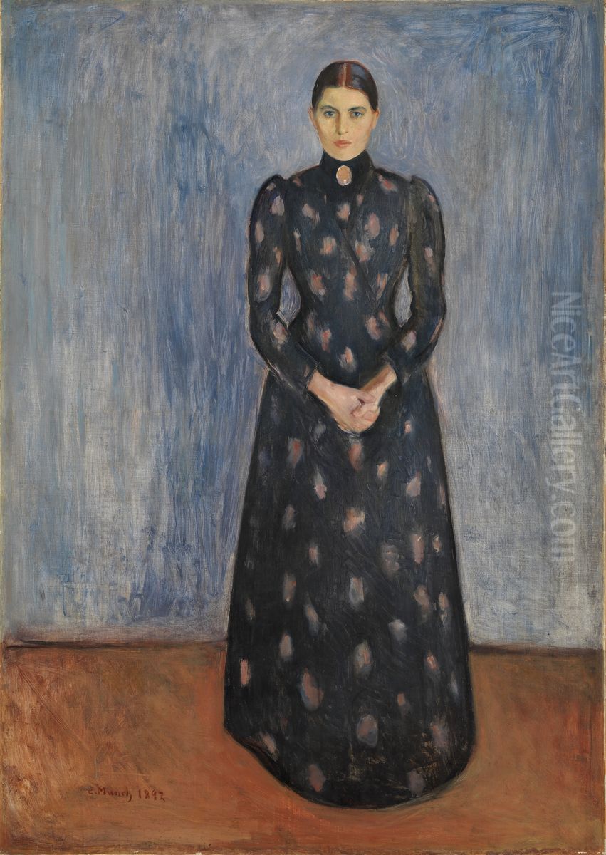 Inger i svart og fiolett Oil Painting by Edvard Munch