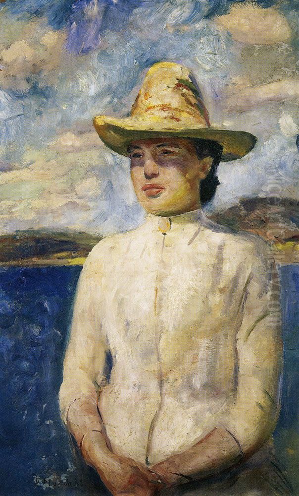 Inger in Sunshine Oil Painting by Edvard Munch