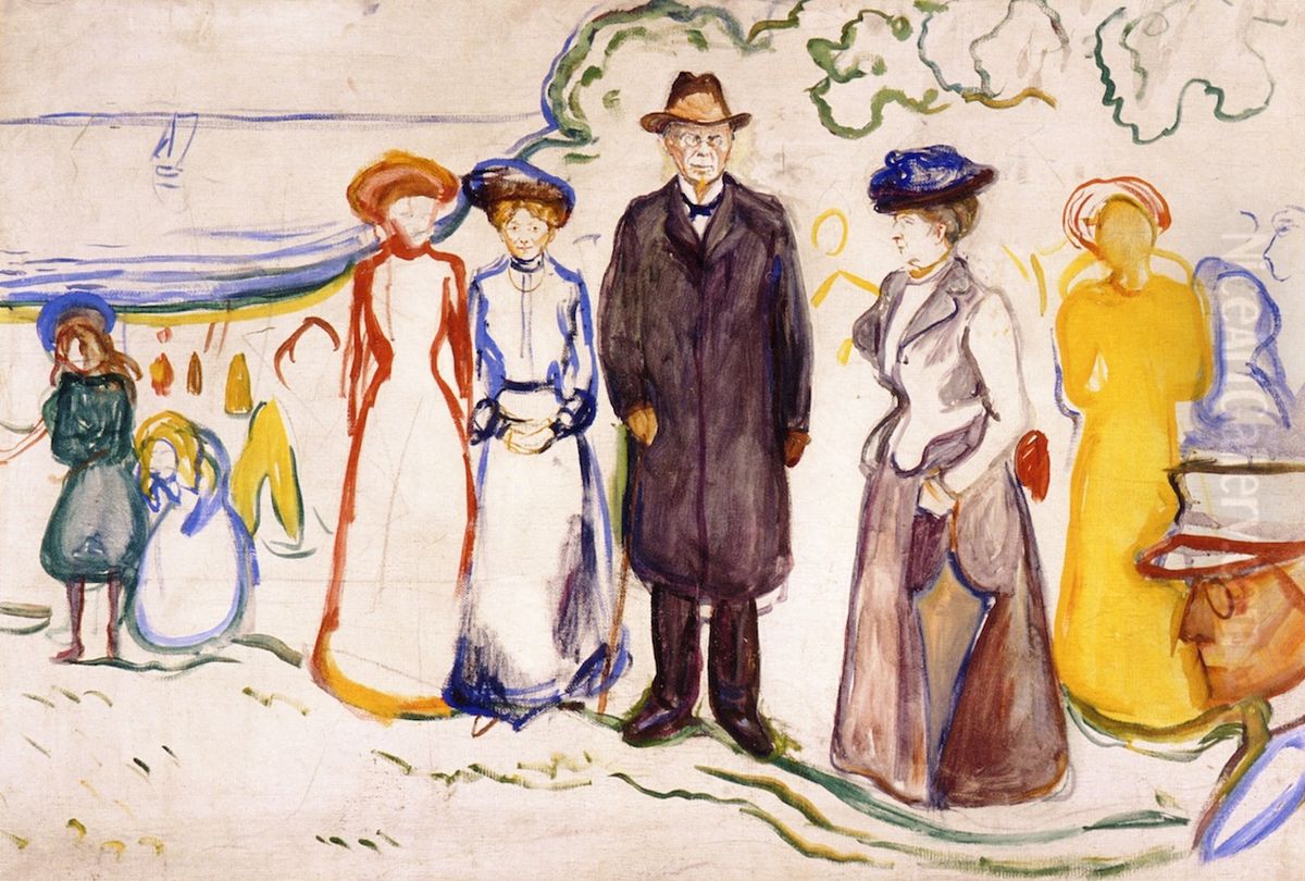 Jonas Lie with his Family Oil Painting by Edvard Munch