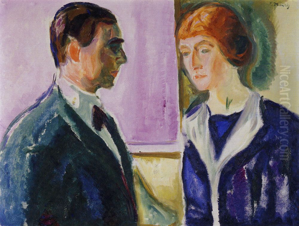 Kate and Hugo Perls Oil Painting by Edvard Munch