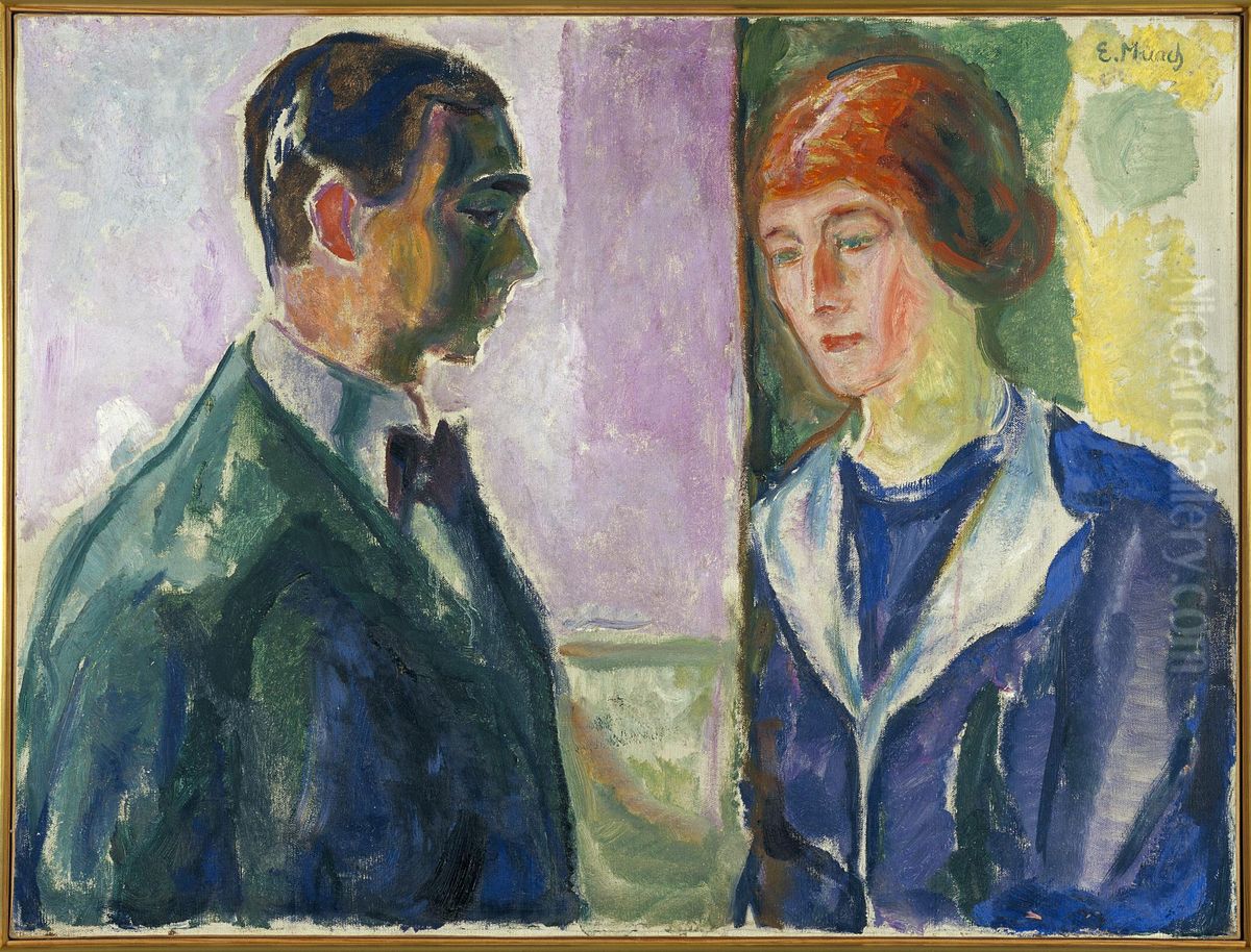 Kate and Hugo Perls Oil Painting by Edvard Munch