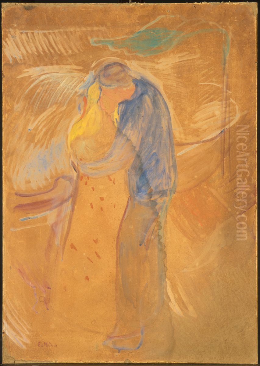 Kiss Oil Painting by Edvard Munch