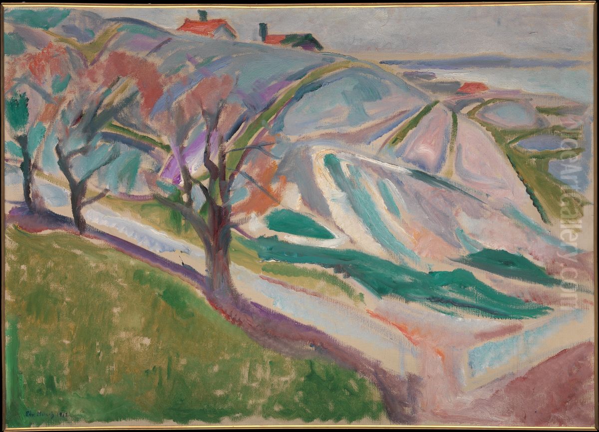 Landscape, Kragero Oil Painting by Edvard Munch