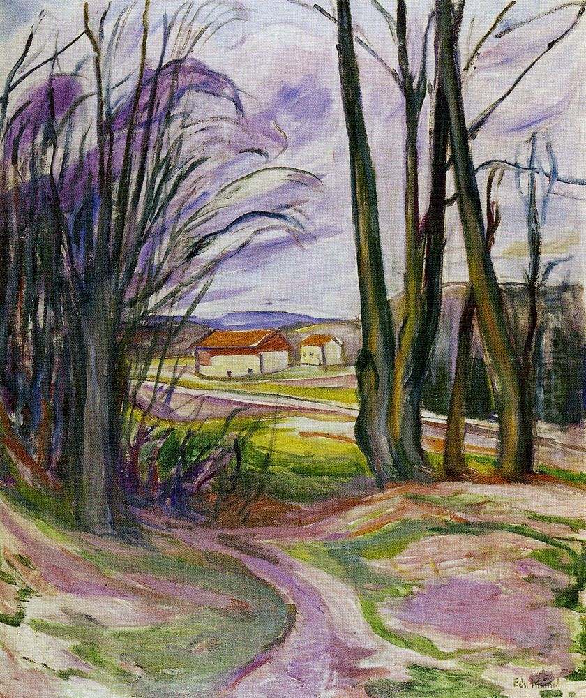Landscape near Skoyen Oil Painting by Edvard Munch