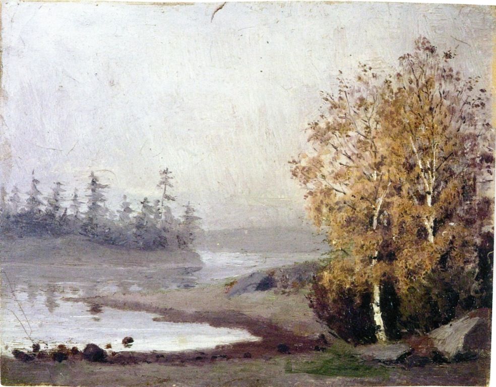 Landscape with Trees and Water Oil Painting by Edvard Munch