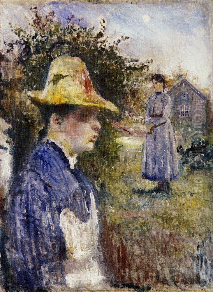 Laura and Inger in the Summer Sun Oil Painting by Edvard Munch