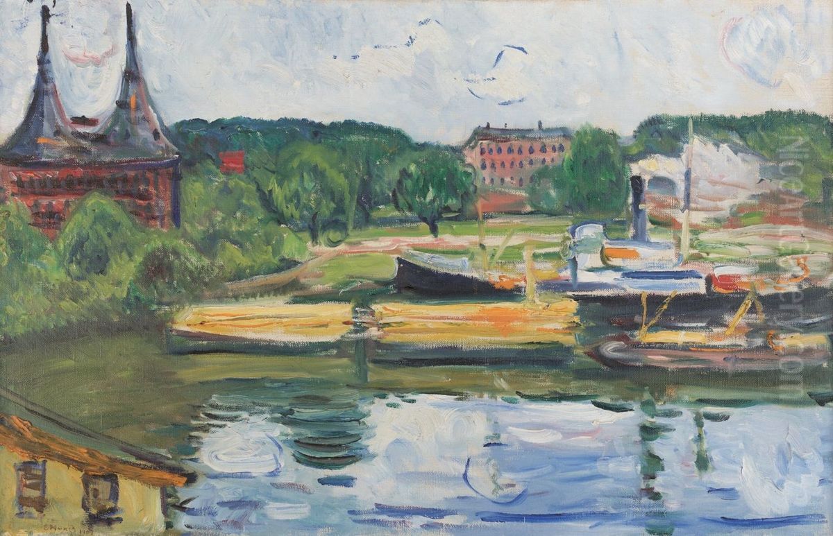 Lubeck with the Holstentor Oil Painting by Edvard Munch