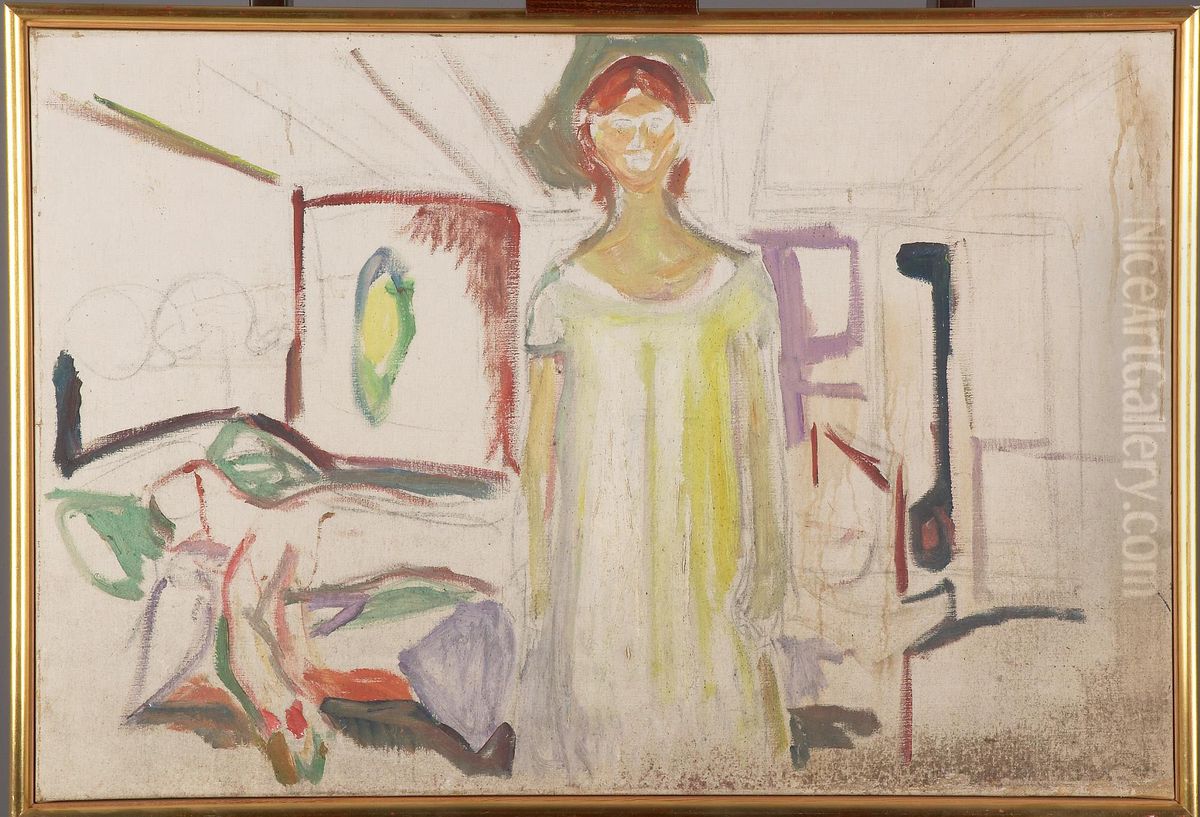 Man and Woman Oil Painting by Edvard Munch