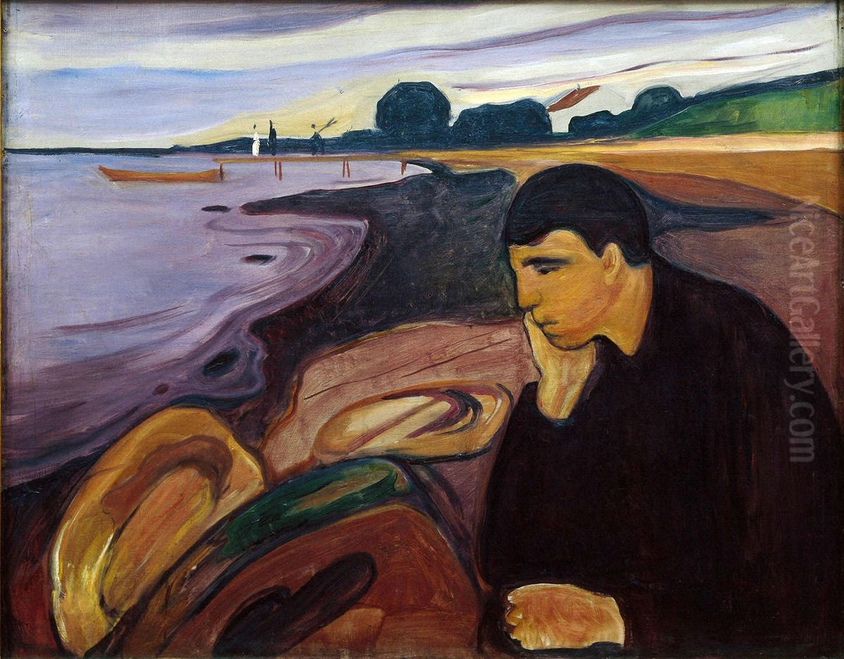 Melancholy Oil Painting by Edvard Munch