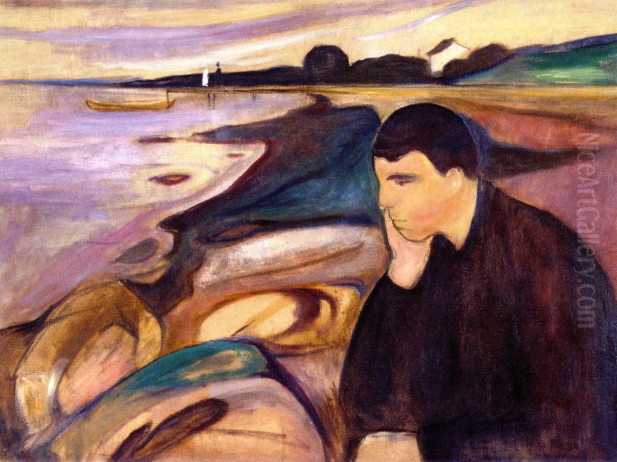 Melancholy Oil Painting by Edvard Munch