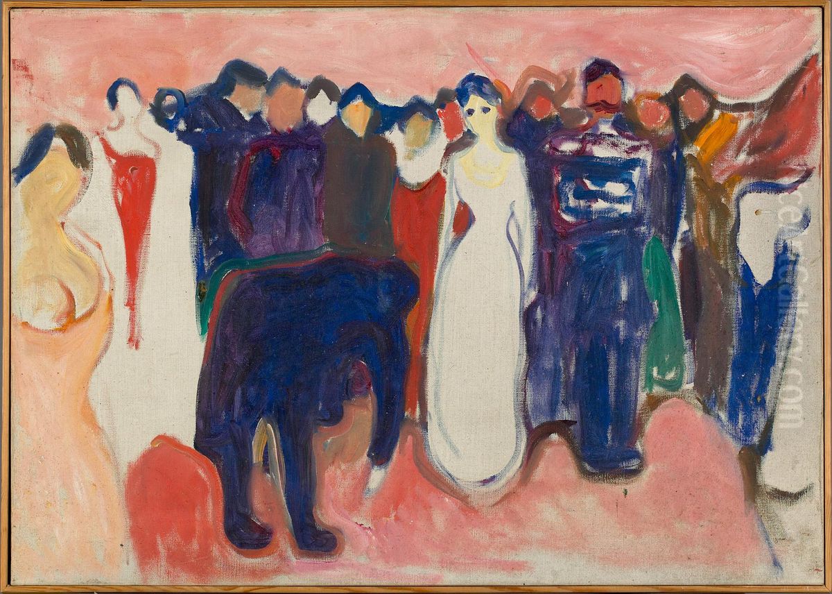 Merry Company Oil Painting by Edvard Munch
