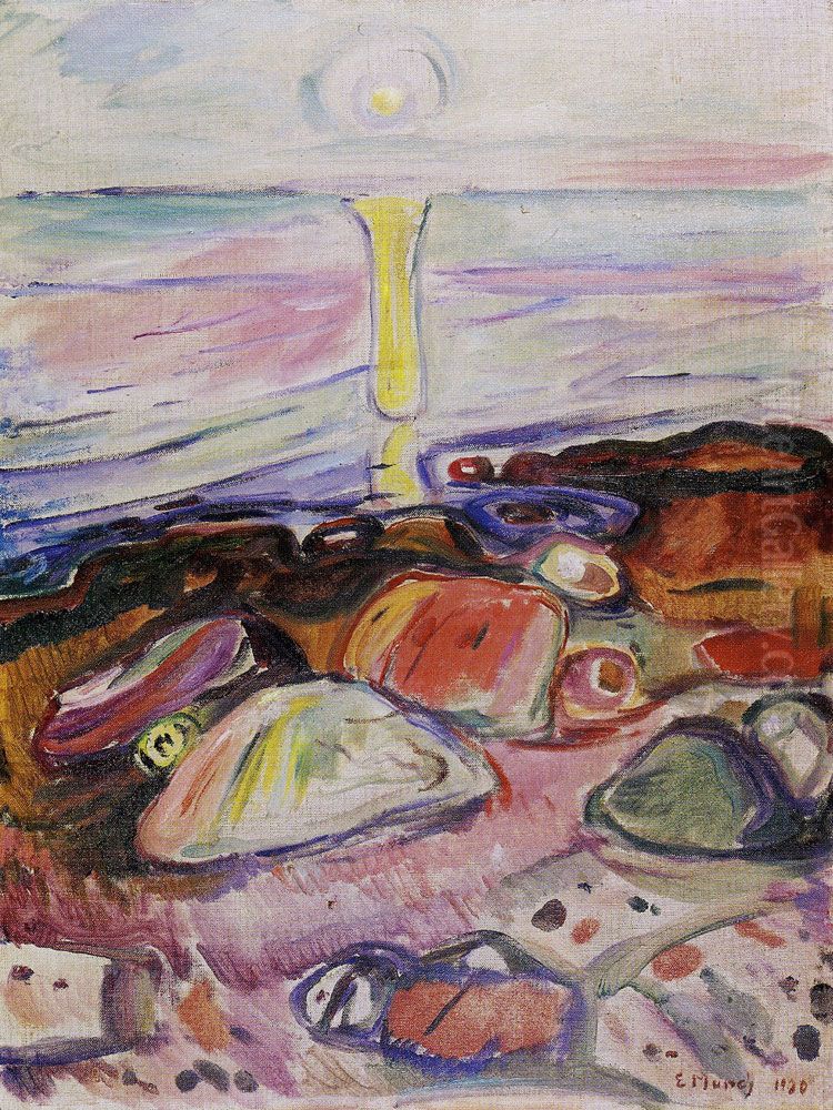 Moonlight on the Fjord Oil Painting by Edvard Munch