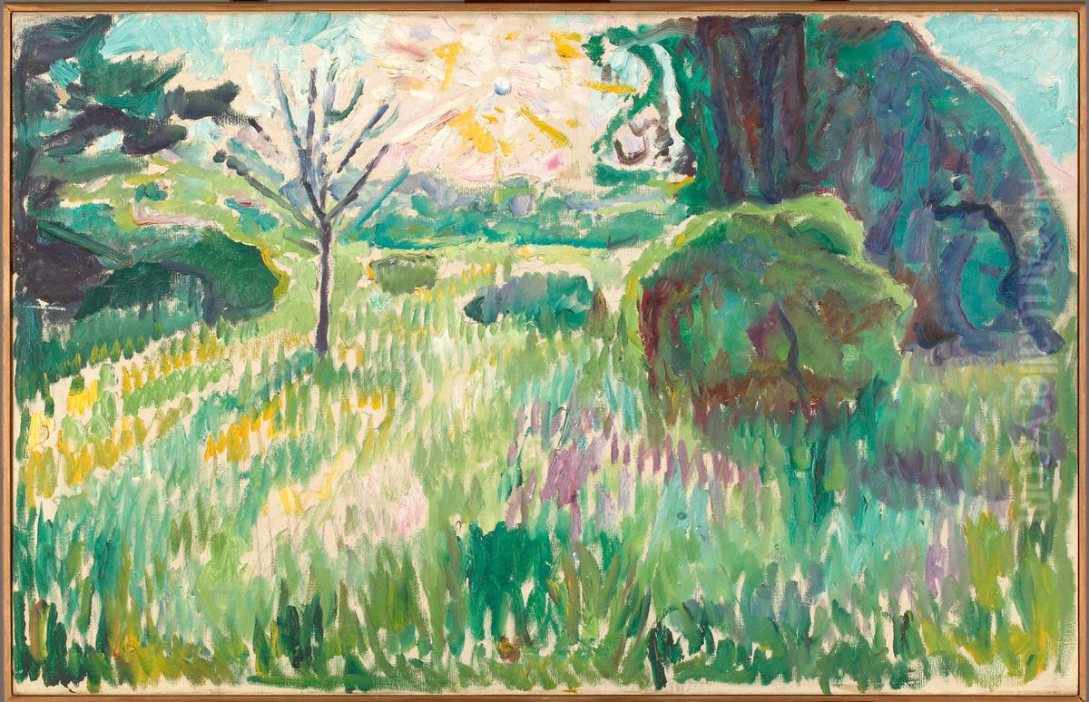 Morning in the Garden Oil Painting by Edvard Munch