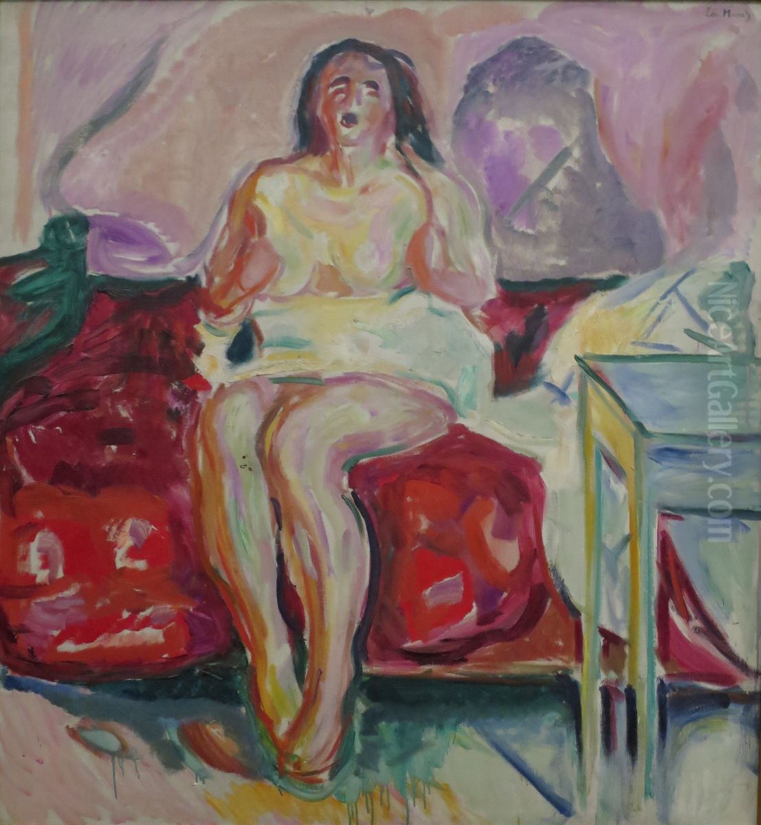 Morning Yawn Oil Painting by Edvard Munch