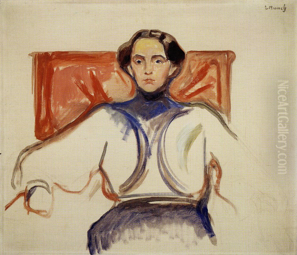 Mrs. Schwarz Oil Painting by Edvard Munch