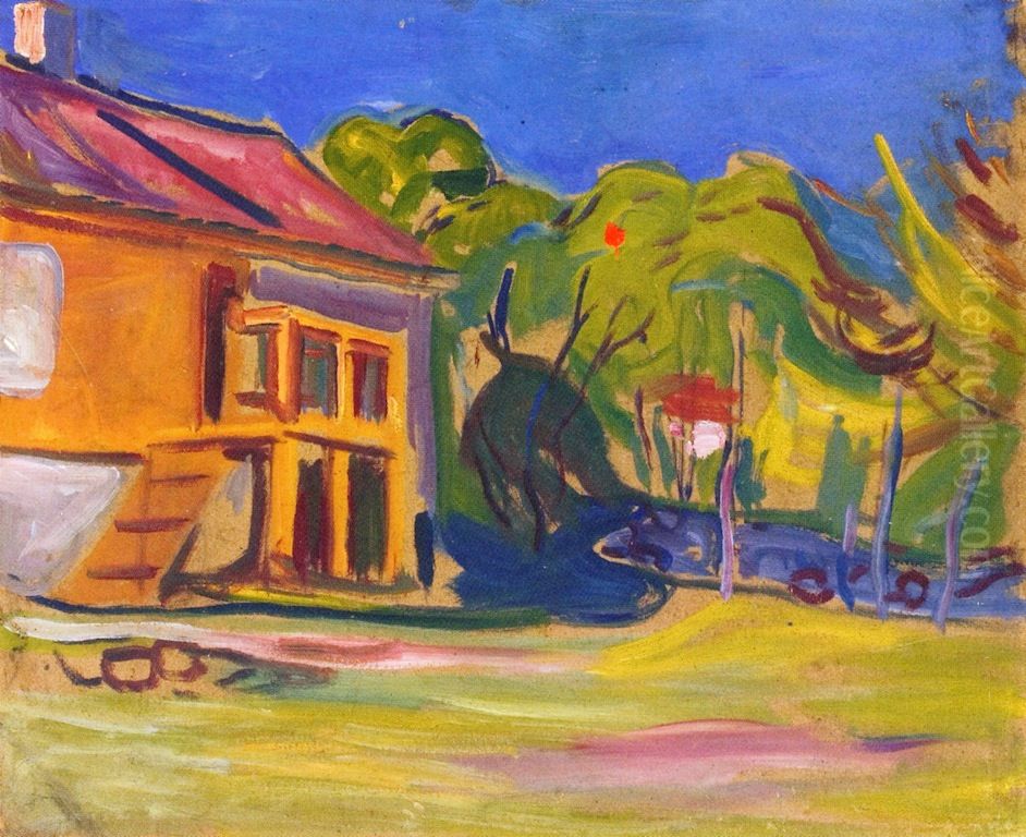 Munch's House in Asgardstrand Oil Painting by Edvard Munch