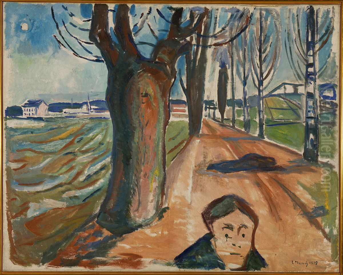 Murder on the Road Oil Painting by Edvard Munch