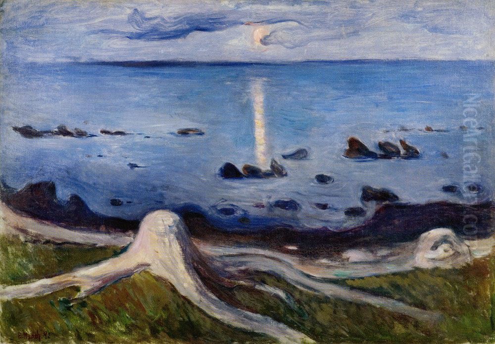 Mystery on the Shore Oil Painting by Edvard Munch