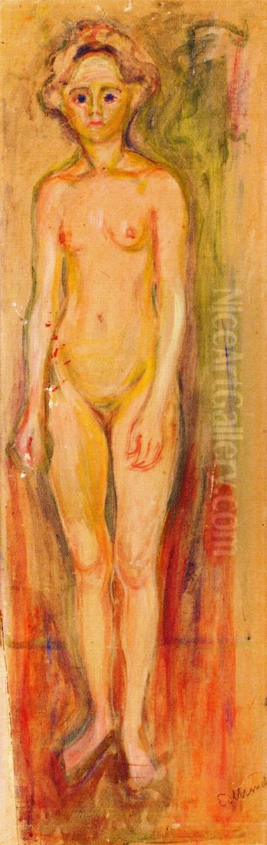 Female Nude Oil Painting by Edvard Munch