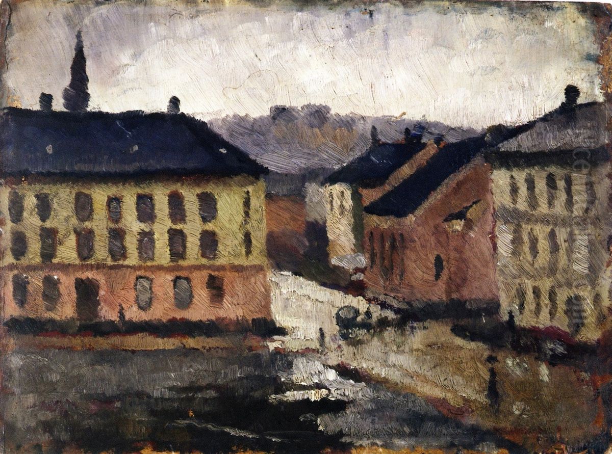 Olaf Rye's Square towards South East Oil Painting by Edvard Munch