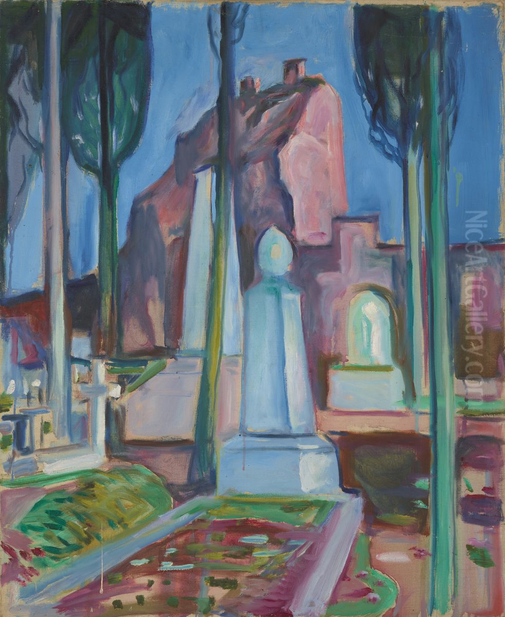 P.A. Munch's Grave in Rome Oil Painting by Edvard Munch