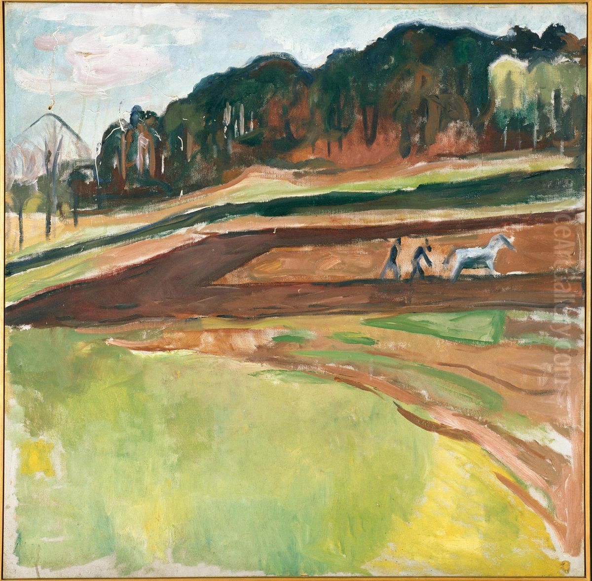 Ploughed Field Oil Painting by Edvard Munch
