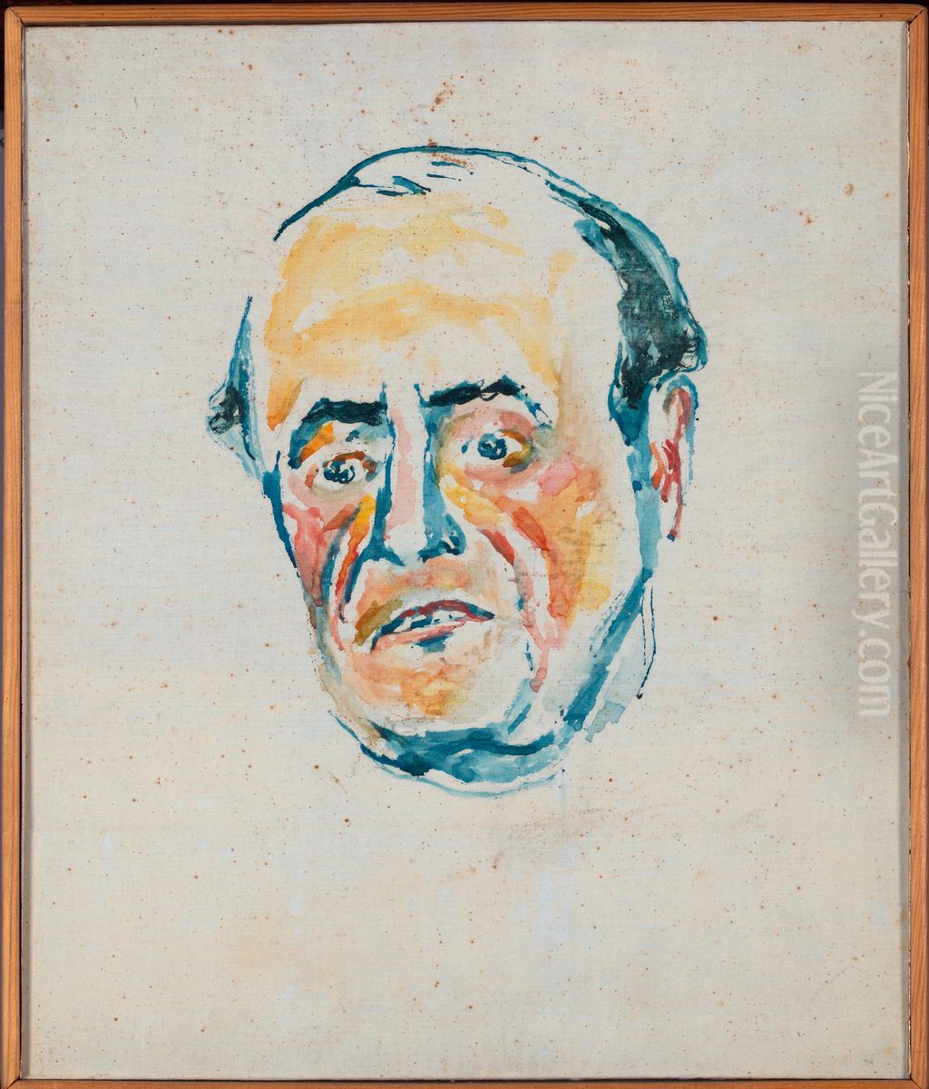 Portrait of a Man Oil Painting by Edvard Munch