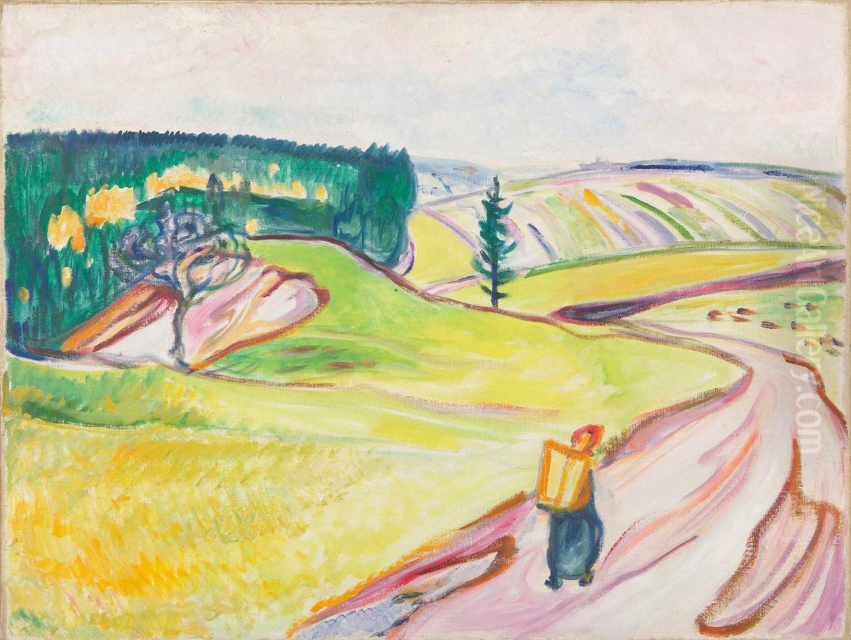 Road in Thuringen Oil Painting by Edvard Munch