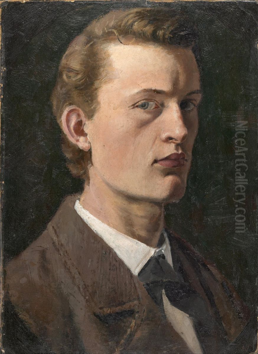 Self-Portrait Oil Painting by Edvard Munch