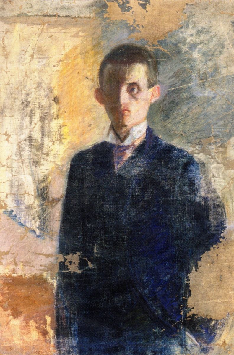 Self-portrait Oil Painting by Edvard Munch