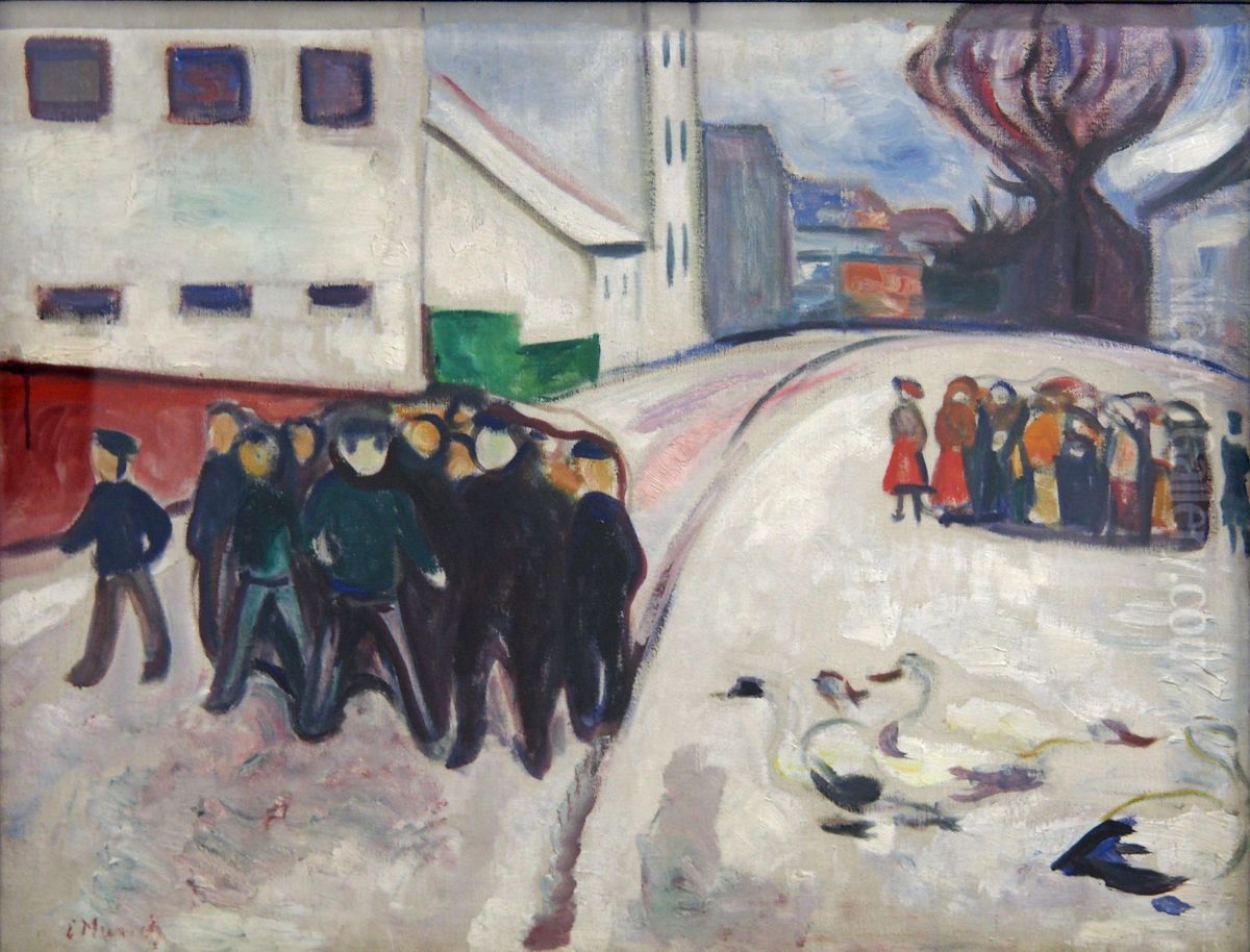Dorfplatz in Elgersburg, Thuringen Oil Painting by Edvard Munch