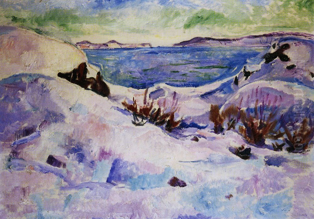 Snow Landscape from Kragero Oil Painting by Edvard Munch