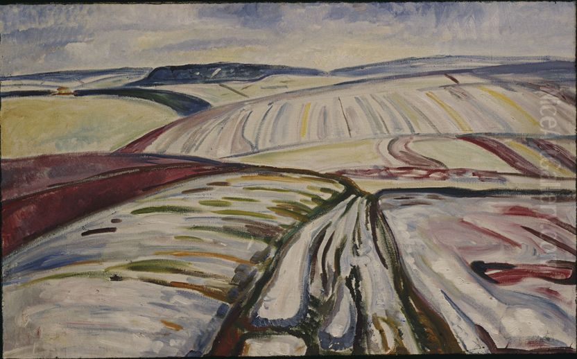 Snow Landscape, Thuringen Oil Painting by Edvard Munch