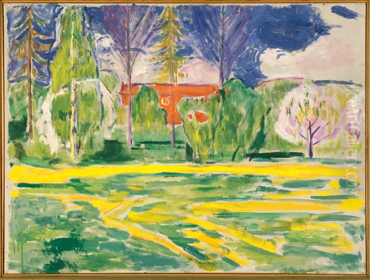 Spring at Ekely Oil Painting by Edvard Munch